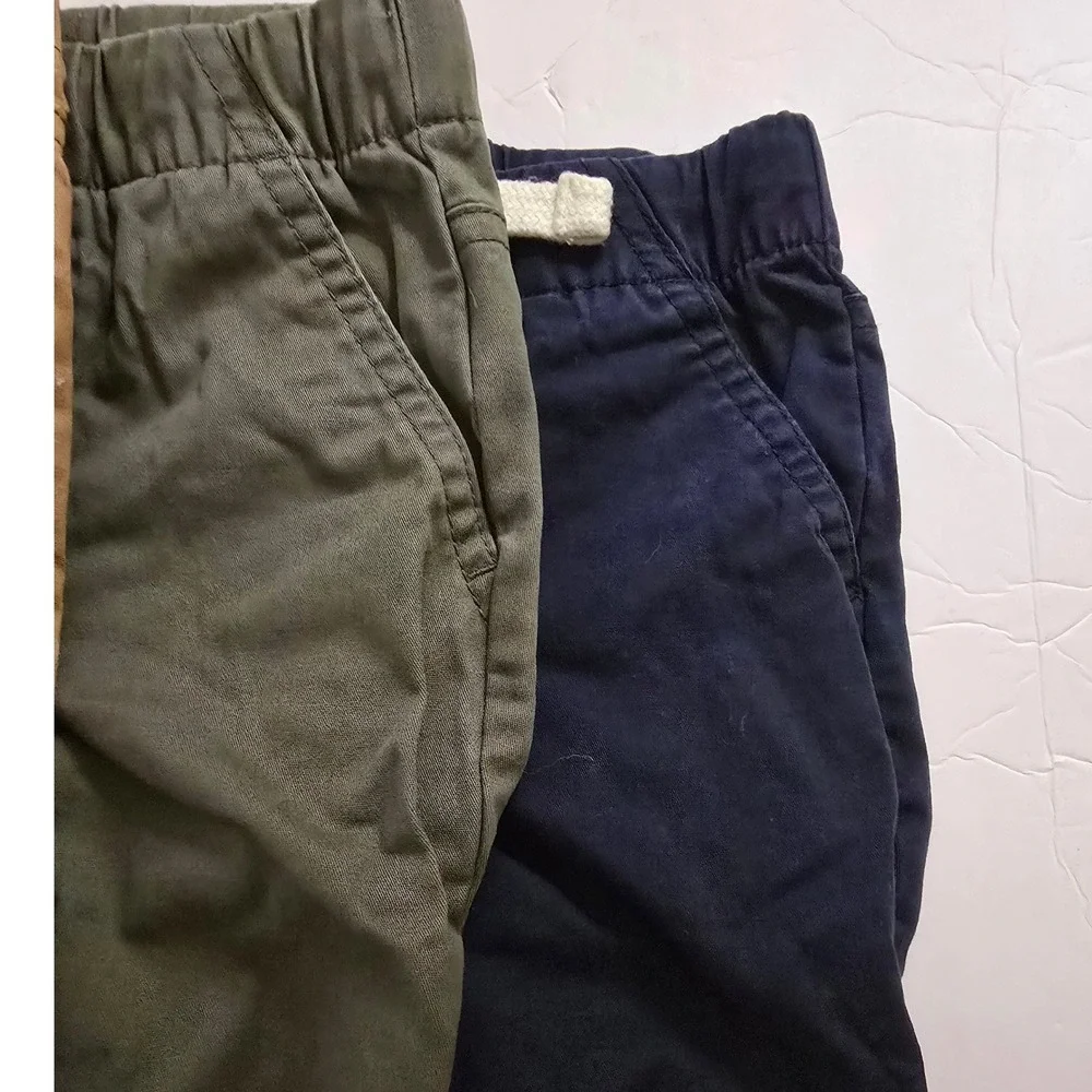 Cat & Jack Toddler Boys Jogger Pants 12M Bundle Brown Green Navy 3 Pack